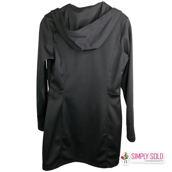 Mondetta Women's Hooded  Long Jacket High Vis Wicking Softshell Black Tapered‎ S - Picture 3 of 13